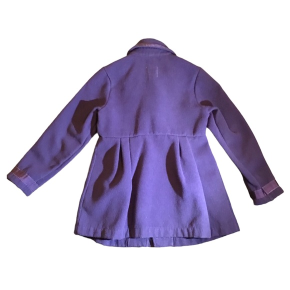 Adorable Lands’ End Kids Purple Pea Coat Size 5/6 - Picture 2 of 4